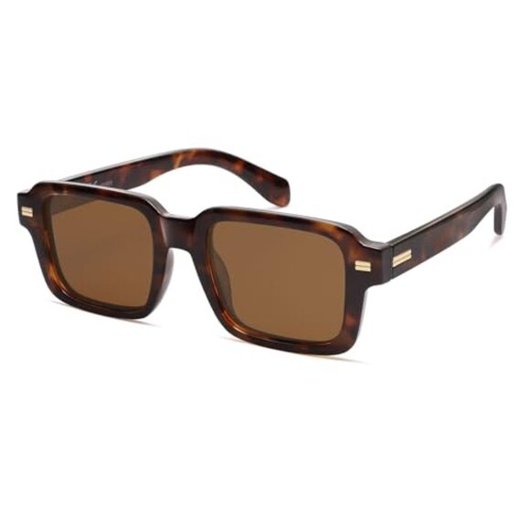 Trendy Square Polarized Sunglasses Retro Vintage Rectangle Shades main image 6
